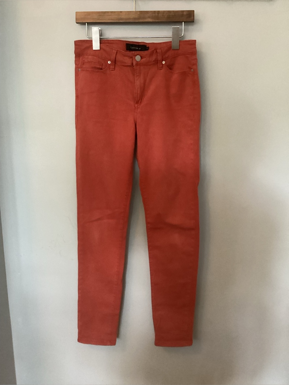Calvin Klein Women’s Slim Fit Jeans in Rust Orange